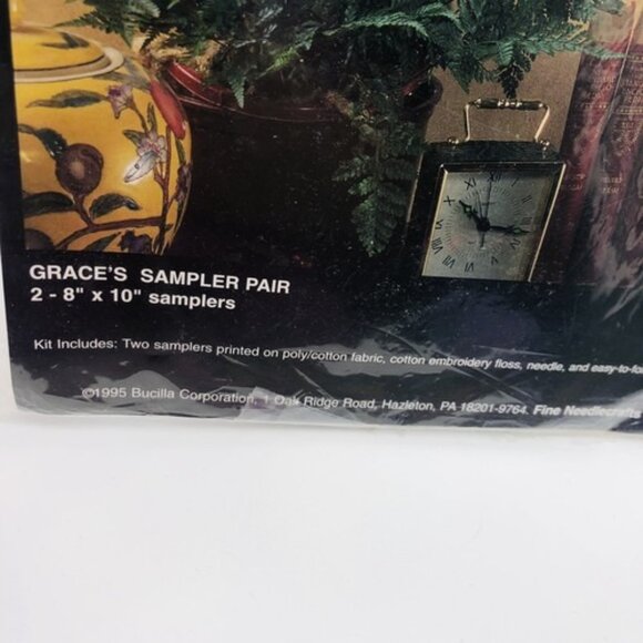 Vintage Bucilla Stamped Cross Stitch Sampler Religious Prayer Fruit Animals Set - Picture 7 of 12